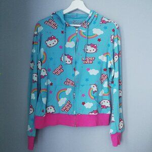 Sanrio Hello Kitty by Doe All over print zip hoodie stars and rainbows